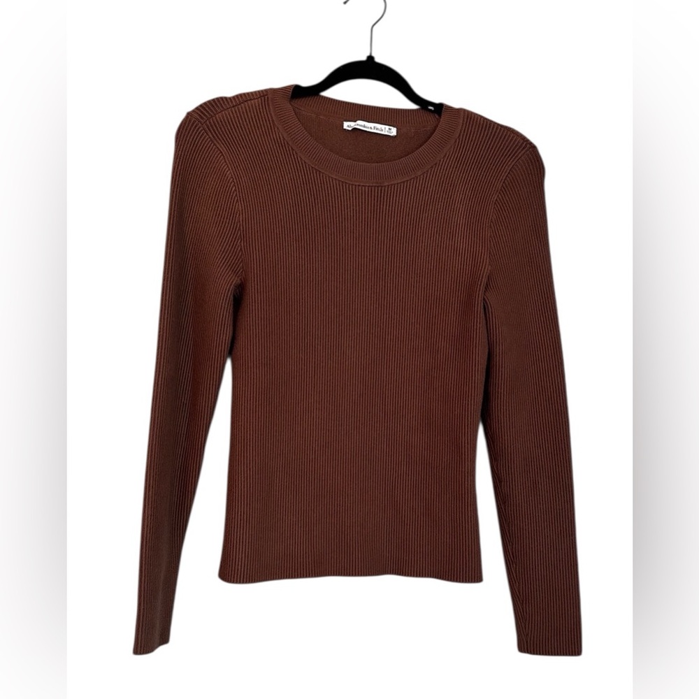 Abercrombie & Fitch Brown Long Sleeve Knit Ribbed Sweater M